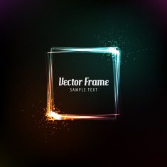 Vector glittering square frame