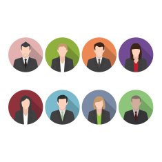Human flat icons with long shadow