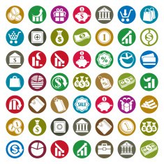 Money icons isolated on white background vector set finance