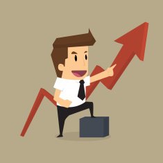 businessman arrow growing chart