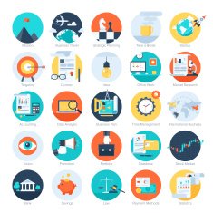 Colorful business icons