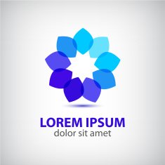 vector spa leaf flower blue abstract icon