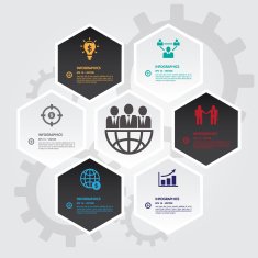 Hexagons group modern business template