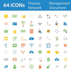 64 Quality design modern vector illustration icons set