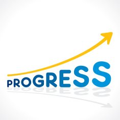 creative progress word growth graph vector