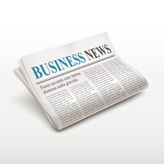 business news words on newspaper
