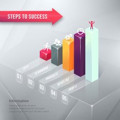 Road to Success Business Chart Infographic Element