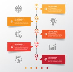 Design clean number banners timeline graphic or website Vector e
