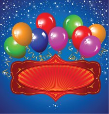 Festive background with colorful balloons