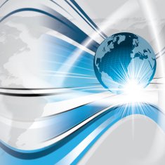 Business vector blue background global concept