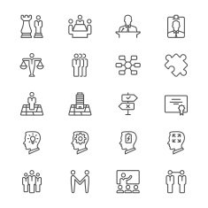 Business thin icons
