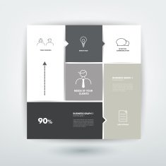 Conceptual flat template Simply tab scheme for infographic