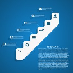 Infographic in the form of steps staircase design concept