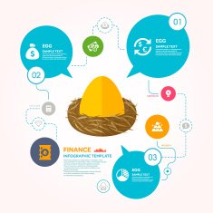 Nest egg and Finance infographic template