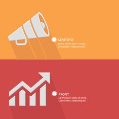 Megaphone and Profit concept Blank for text
