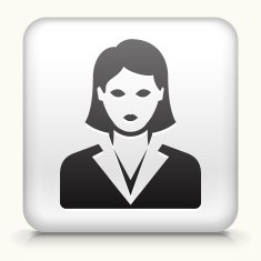 Square Button with Businesswoman