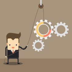 businessman fix gear system