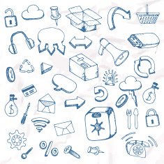 Set of hand drawn elements