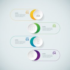 Infographic design template and marketing icons on the grey background