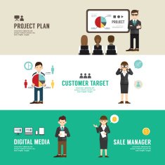 Business position design concept people set presentation plann
