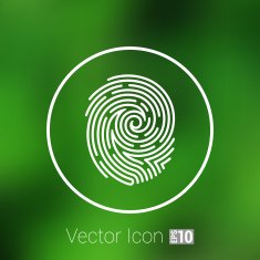 Fingerprint icon finger print vector id theft macro stamp