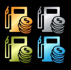 Fuel price icon set