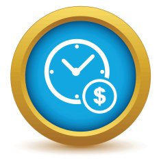 Gold clock money icon