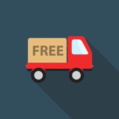 Free Delivery Icon with Long Shadow Vector Illustration