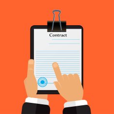 Check the contract his hands in a flat style vector
