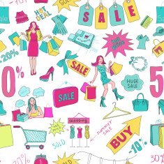 Colored Sale seamless pattern background