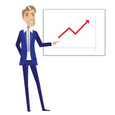 Business man pointing at chart