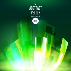 Abstract growing green wave at dark background