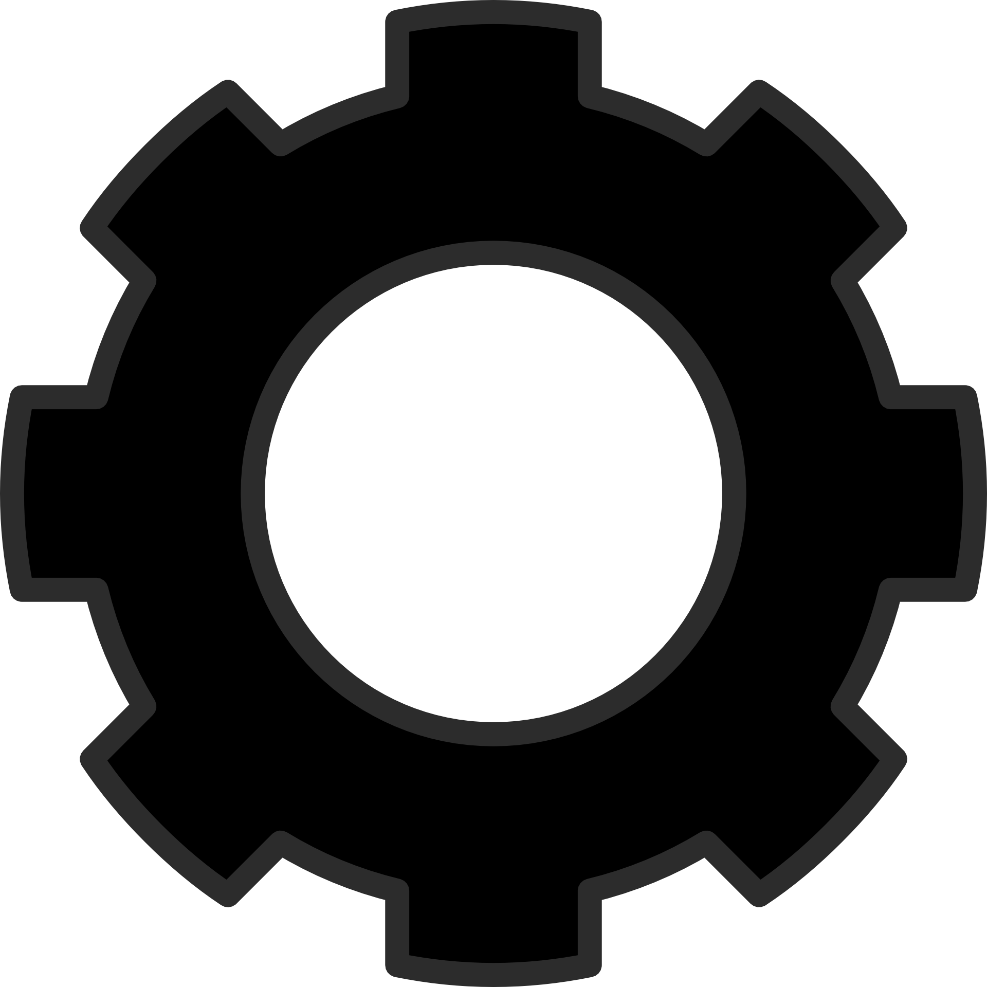 Black gear wheel clipart free image download