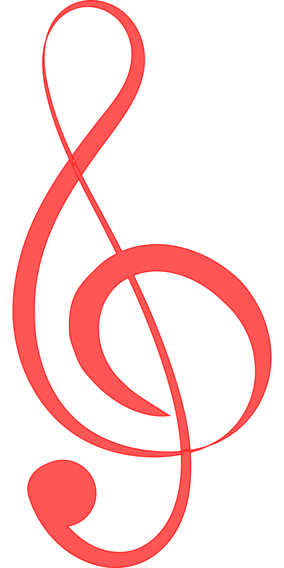 Painted red music symbol free image download