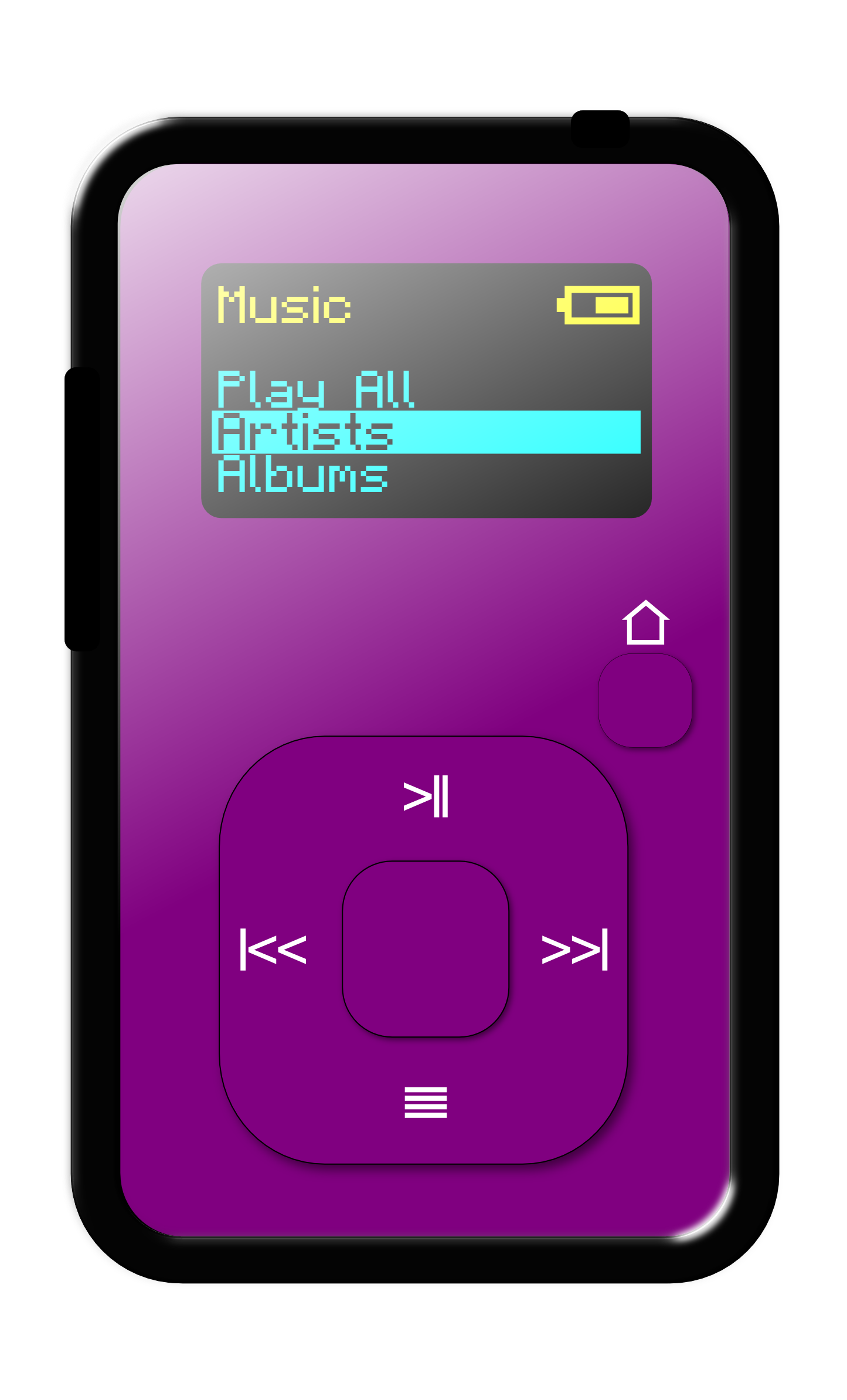 Purple mp3 player drawing free image download