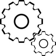 drawn two gears