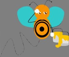 drawing of sad honeybee with blue wings