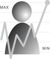 Grey icon of stock broker
