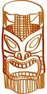 graphic image of a wooden carving mask