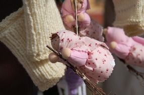 Handmade knitted doll