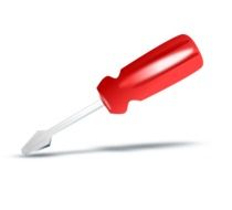 painted screwdriver with red handle