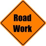 orange sign road works