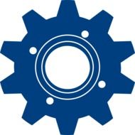 gear blue symbol drawing