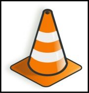 road cone on a white background