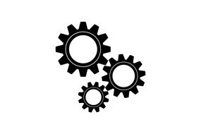 three graphic gears