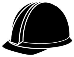 black working helmet as a drawing