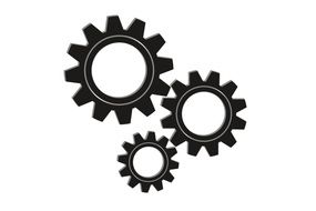 three black gears graphic