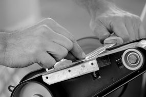 sharpen knife hand job