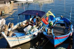 two fishing boats in a port in France