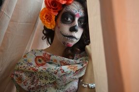 woman face with creepy make up